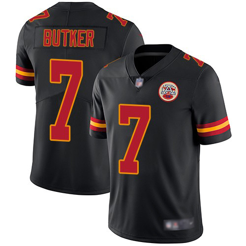 Men Kansas City Chiefs #7 Butker Harrison Limited Black Rush Vapor Untouchable Football Nike NFL Jersey